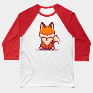 Cute Fox Sitting (3) Baseball T-Shirt